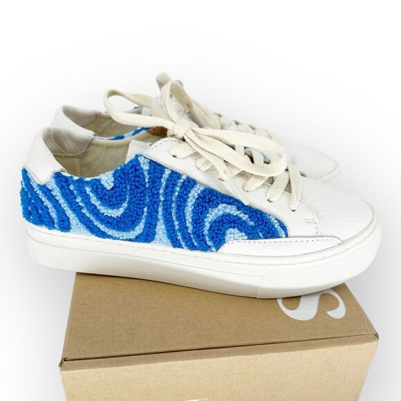 SOLUDOS NIB Ibiza Platform Sneaker Psychedelic Swirl Marine Blue Anthropologie‎ - Picture 4 of 12